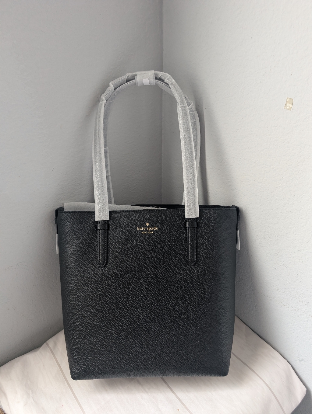Nwt Kate Spade Kn188 Juliette Medium Leather Tote In Black